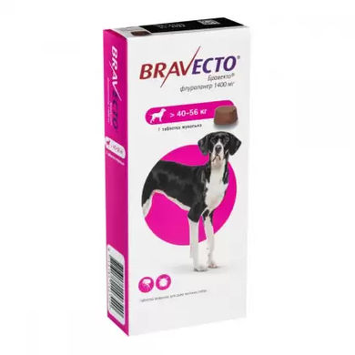 Bravecto (Бравекто) Таблетки от блох и клещей для собак 40 до 56 кг Bravecto 40 - 56 фото