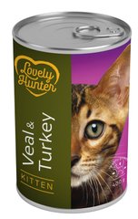 Вологий корм для кошенят з телятиною і індичкою Lovely Hunter Kitten Veal and Turkey 400 г LHU45346 фото