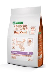 Сухий беззерновий корм для юніорів з рудим забарвленням шерсті, для малих порід Superior Care Red Coat Grain Free Junior Mini Breeds 1,5 кг NPSC47228 фото