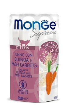 Вологий корм для кошенят MONGE CAT Kitten тунeць з кіноа та молодою морквою Monge_70007801 фото