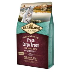 Сухой корм для стерилизованных кошек Carnilove Fresh Carp & Trout (рыба), цена | Фото