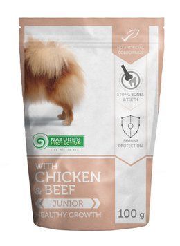 Пауч для собак малих порід з куркою і яловичиною, для юніорів Nature's Protection Healthy Growth 100г KIK45279 фото