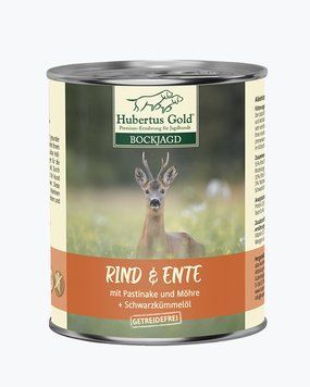 Консервований корм для собак Hubertus Gold Rind & Ente з яловичиною, качкою, пастернаком, морквою та олією чорного кмину 669520 фото
