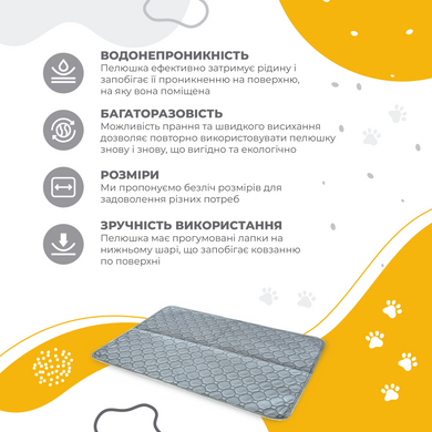 Многоразовая пеленка для собак Pelushka Graphite ZY-028_40х60 см фото