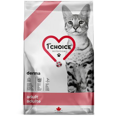 Сухой диетический корм для котов 1st Choice Adult Derma ФЧКВД1,8 фото