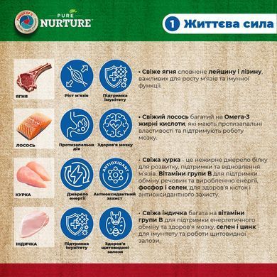 Беззерновий сухий корм для котів для всіх етапів життя Pure Nurture Grain Free з лососем та горошком PN_3035 фото