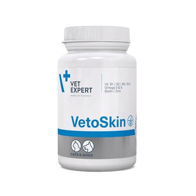 Пищевая добавка VetExpert VetoSkin для поддержания здоровья кожи и качества шерсти у кошек и собак 58259 фото