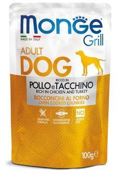 Влажный корм для собак Monge Dog GRILL курица с индейкой Monge_70013116 фото