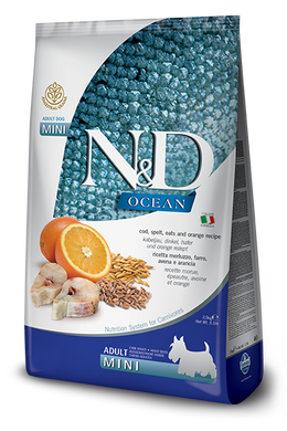 Низкозерновой сухой корм Farmina N&D Ocean для собак мелких пород с треской и апельсином PND0080043 фото
