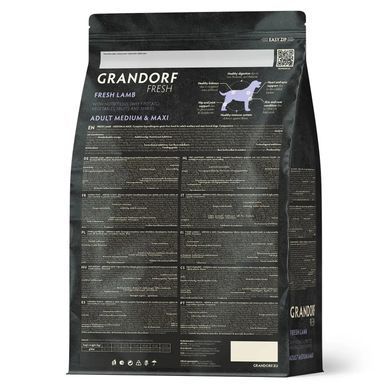Сухой корм для взрослых собак средних и больших пород Grandorf FRESH LAMB & SWEET POTATO ADULT DOG MEDIUM & MAXI с ягненком и бататом MedLamb1 фото