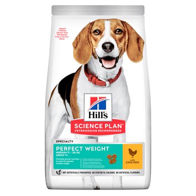 Сухой корм для поддержания веса собак средних пород HILL’S SCIENCE PLAN Adult Perfect Weight Medium с курицей Hills_604296 фото
