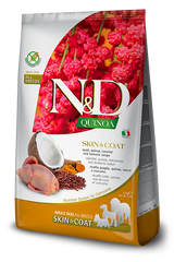 Сухий корм для собак Farmina N&D Quinoa Skin&Coat ADULT MEDIUM & MAXI дієт. харчування, при харчовій алергії з перепелом, кіноа, кокос та куркума PND0250055 фото