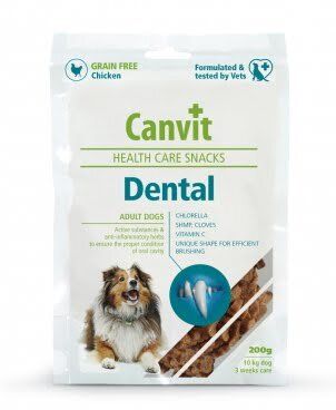 Ласощі для собак Canvit Dental для догляду за зубами у собак, 200 г 83441 фото