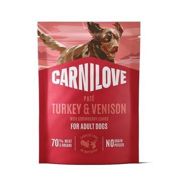 Вологий корм для собак Carnilove Turkey & Venison with Stawberry Leaves паштет індичка та оленина з листям полуниці 300 г CL_112430 фото