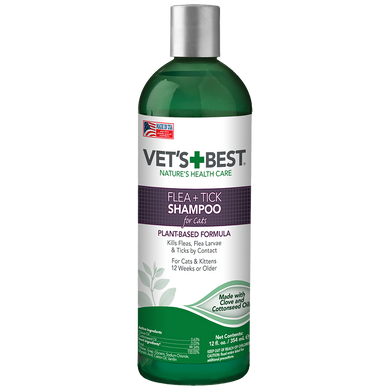 Шампунь для котів, що відлякує комах VET`S BEST Flea&Tick Shampoo for Cats vb10604 фото
