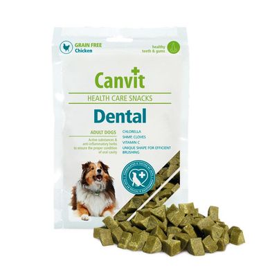 Ласощі для собак Canvit Dental для догляду за зубами у собак, 200 г 83441 фото