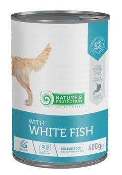 Вологий корм для дорослих собак з білою рибою Nature's Protection with White Fish 400 г KIK45602 фото