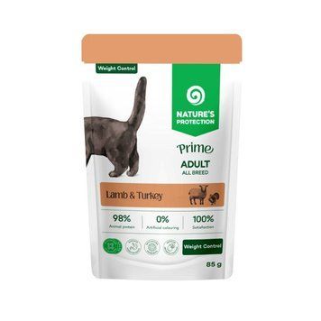 Вологий корм для котів для контролю ваги Nature's Protection Prime Weight Control Adult Cats Lamb and Turkey з ягням і індичкою NPPR10090-K2 фото