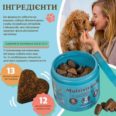 Мультивітамінний комплекс Multivitamin Natural Dog Company 90шт в банці ND-MULT-90 фото