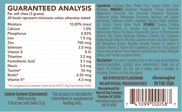Мультивітамінний комплекс Multivitamin Natural Dog Company 90шт в банці ND-MULT-90 фото
