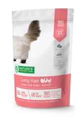 Сухий корм для дорослих котів з довгою шерстю Nature's Protection Long hair 400г NPS45760 фото