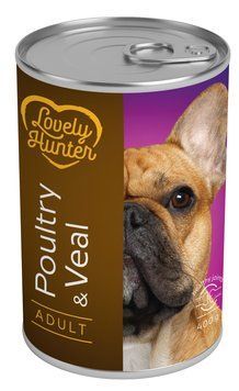 Вологий корм для дорослих собак з м'ясом птиці і телятиною Lovely Hunter Adult Poultry and Veal 400 г LHU45354 фото