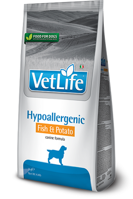 Сухий лікувальний корм для собак Farmina Vet Life Hypoallergenic Fish & Potato дієт. харчування, при харчовій алергії, 2 кг PVT020002S фото