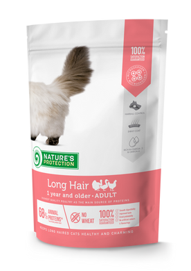Сухой корм для взрослых кошек с длинной шерстью Nature's Protection Long hair 400г NPS45760 фото