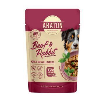 Вологий корм для дорослих собак ARATON Adult with Beef and Rabbit з яловичиною і кроликом ART47933 фото