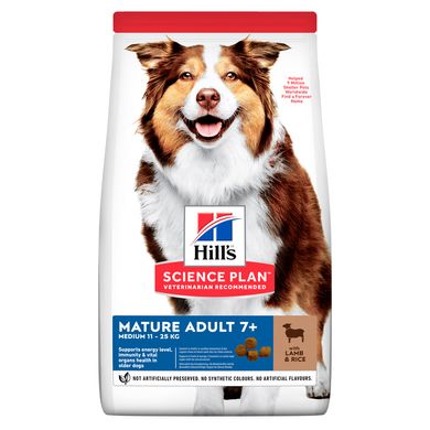 Корм для зрелых собак средних пород HILL’S SCIENCE PLAN Mature Adult Medium с ягненком и рисом Hills_604287 фото