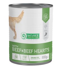 Вологий корм для дорослих собак з яловичиною і яловичим серцем Nature's Protection with Beef & Beef Hearts 800 г KIK45603 фото