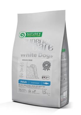Сухой беззерновой корм для взрослых собак малых пород с белой шерстью Superior Care White Dogs Grain Free with Herring Adult Small Breeds 1.5кг NPS-C47297 фото