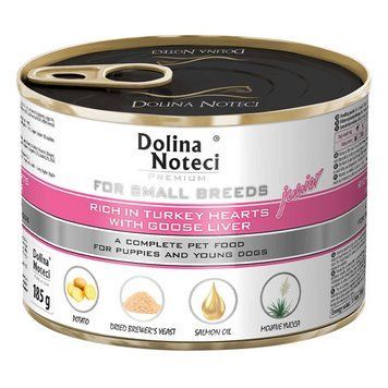 Консервований корм Dolina Noteci Premium для цуценят, юніорів собак маленьких порід з серцем індички та гусячою печінкою DN 185 (489) фото