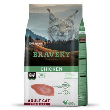 Сухий корм для стерилізованих кішок BRAVERY Chicken Adult Cat Sterilized з куркою 04GA000600.0002.0032 фото
