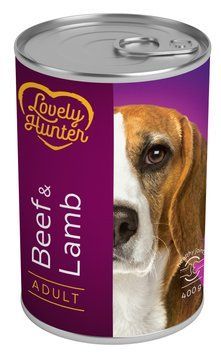 Вологий корм для дорослих собак з яловичиною та ягням Lovely Hunter Adult Beef and Lamb 400 г LHU45356 фото