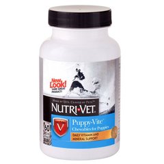 Мультивітаміни Nutri-Vet Puppy-Vite для цуценят до 9 місяців, 60 шт. 13057 фото