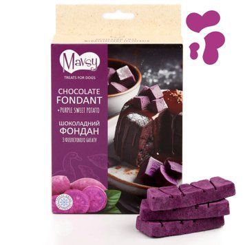Ласощі для собак від 3-х місяців Mavsy freeze dried CHOCOLATE FONDANT WITH PURPLE SWEET POTATO шоколадний фондан з фіолетовим бататом, 50 г FDMAVSY12 фото