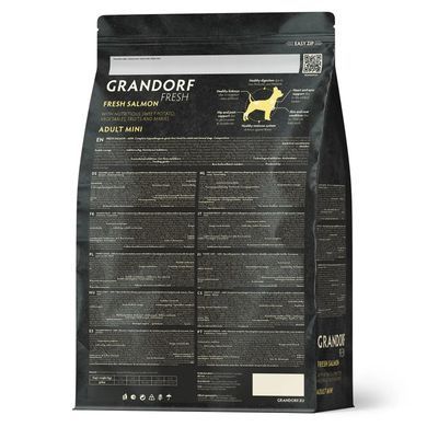 Сухие корма для взрослых собак малых пород Grandorf FRESH SALMON & SWEET POTATO ADULT DOG MINI с лососем и бататом GF_93901 фото