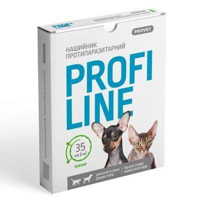 PROFILINE нашийник протипаразитарний для котів і собак 35 см (зелений) PR243097 фото