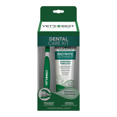 Зубна паста + зубна щітка для собак Vet's Best Dental Care Kit vb10528 фото