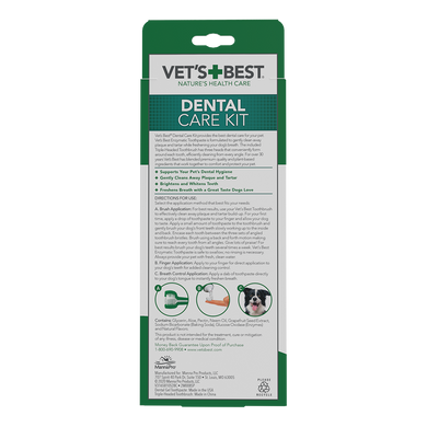 Зубная паста + зубная щетка для собак Vet's Best Dental Care Kit vb10528 фото
