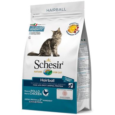 Сухой монопротеиновый корм для длинношерстных котов Schesir Cat Hairball ШКВВШ0.4 фото