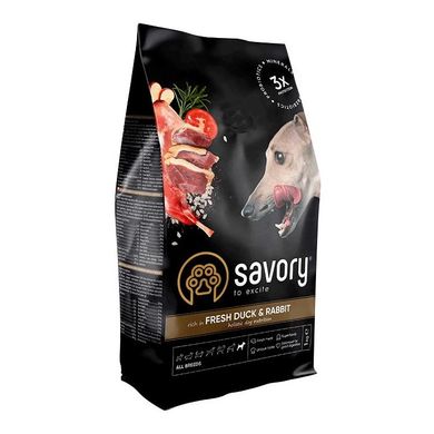 Сухой корм для собак всех пород Savory All Breed Fresh 1 кг (кролик и утка) Savory-30167 фото