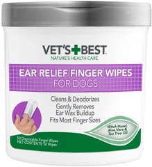 Салфетки для чистки ушей собак Vet's Best Ear Relief Finger Wipes, цена | Фото