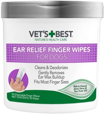 Салфетки для чистки ушей собак Vet's Best Ear Relief Finger Wipes vb00000 фото